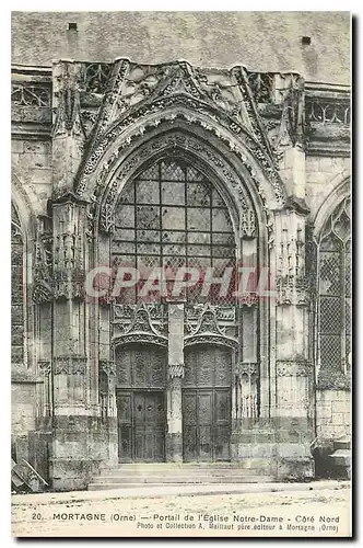 Ansichtskarte AK Mortagne Orne Portail de l'Eglise Notre Dame Cote Nord