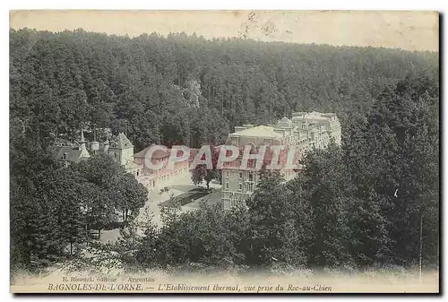 Cartes postales Bagnoles de l'Orne l'Etablissement thermal vue prise du Roc du Chien