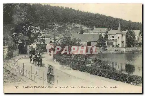 Cartes postales Bagnoles de l'Orne Entree de l'allee du Dante et un coin du Lac