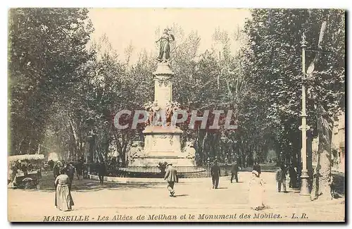 Cartes postales Marseille Les Allees de Meilhan et le Monument des Mobiles