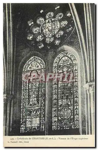 Cartes postales Cathedrale de Chartres E et L Vitraux de l'Etang superieur