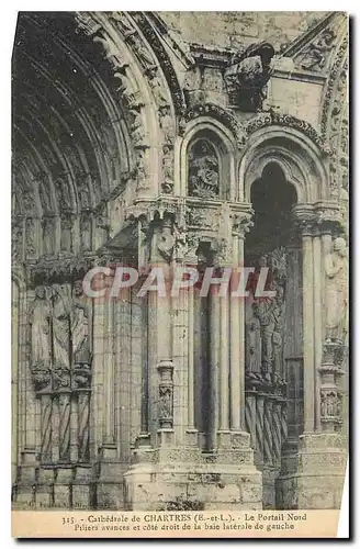 Cartes postales Cathedrale de Chartres E et L Le Portail Nord