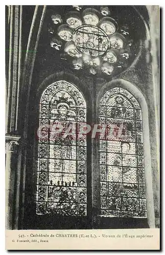 Ansichtskarte AK Cathedrale de Chartres E et L Vitraux de l'Etage superieur