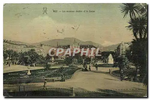 Cartes postales Nice Les nouveaux Jardins et le Casino (carte toilee)