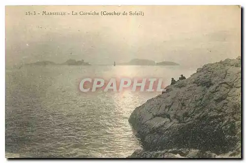 Ansichtskarte AK Marseille La Corniche Coucher de Soleil