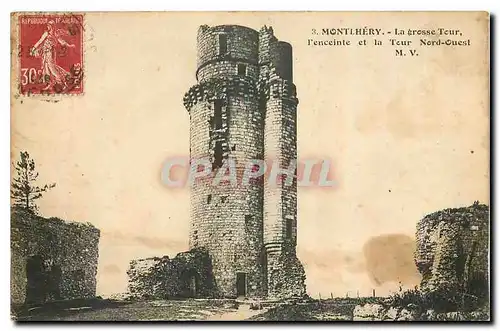 Cartes postales Montlhery La grosse Tour l'enceinte et la Tour Nord Ouest