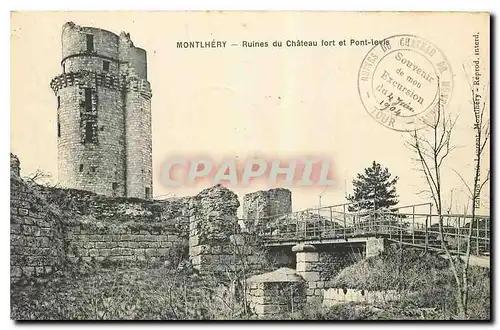 Cartes postales Montlhery Ruines du Chateau fort et Pont levis