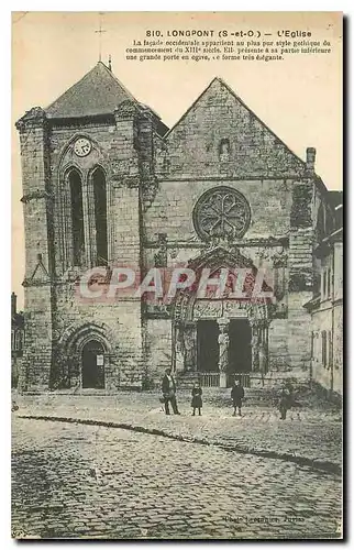 Cartes postales Longpont S et O l'Eglise La Facade occidentale appartient au plus pur style gothique