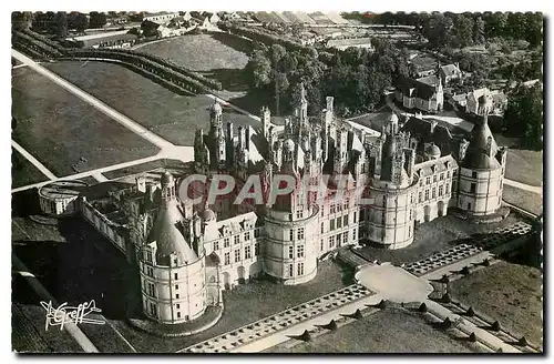 Ansichtskarte AK En Touraine Chambord L et Cher Vue aerienne Le Chateau Facade Nord les Cheminees et les Terrasse