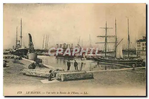 Cartes postales Le Havre Vue vers le Bassin de l'Eure Bateaux