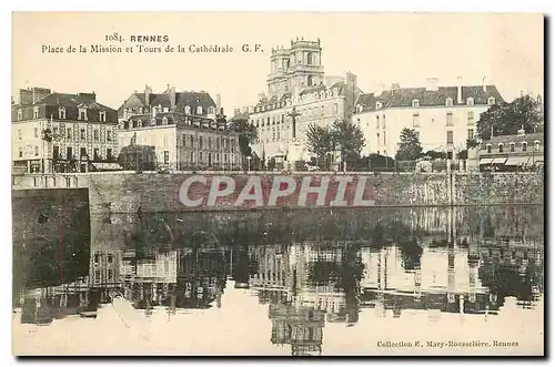 Cartes postales Rennes Place de la Mission et Tours de la cathedrale