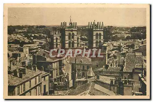 Cartes postales Montpellier Herault Panorama vers la Cathedrale Saint Pierre