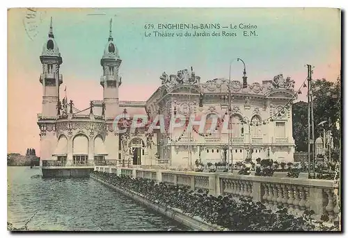 Cartes postales Enghien les Bains Le Casino Le Theatre vu du Jardin des Roses