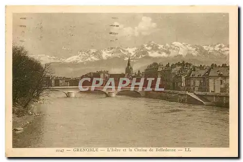 Ansichtskarte AK Grenoble L'Isere et la Chaine de Belledonne