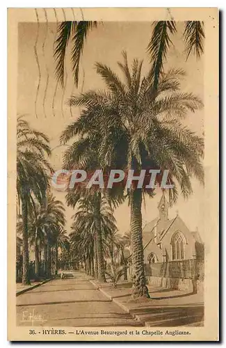 Cartes postales Hyeres l'Avenue Beauregard et la Chapelle Anglicane