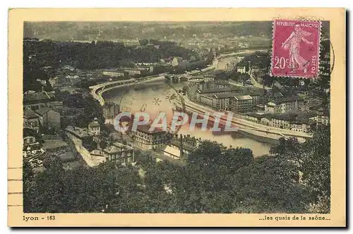Cartes postales Lyon les quais de la saone