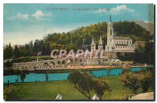 Cartes postales Lourdes La Basilique Vue laterale