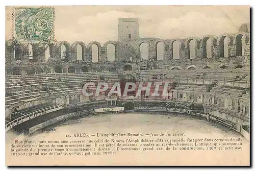 Cartes postales Arles l'Amphitheatre Romain Vue de l'interieur
