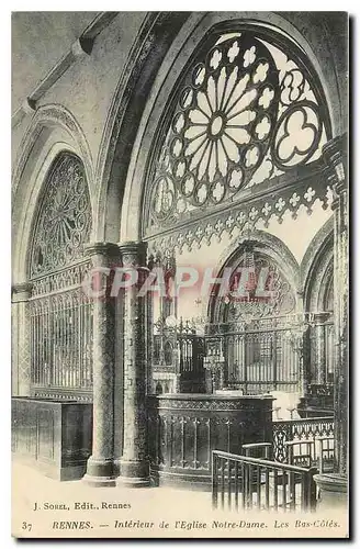 Ansichtskarte AK Rennes Interieur de l'Eglise Notre Dame Les Bas Cotes