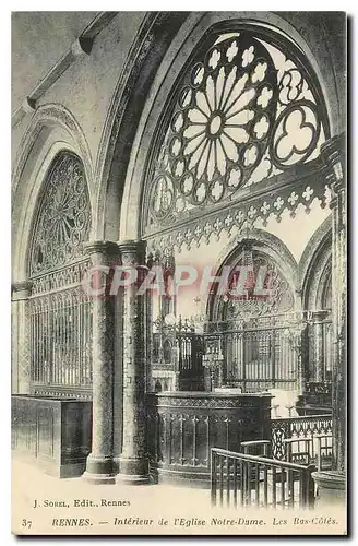 Cartes postales Rennes Interieur de l'Eglise Notre Dame Les Bas Cotes