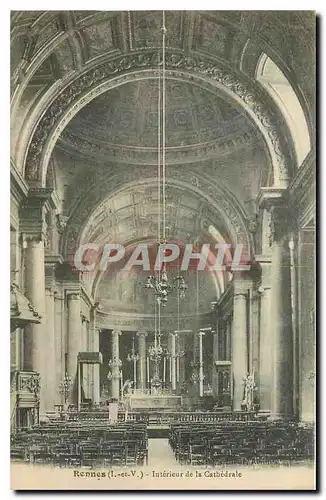 Cartes postales Rennes I et V Interieur de la Cathedrale