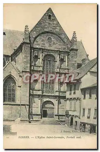 Ansichtskarte AK Rennes l'Eglise Saint Germain Portail sud