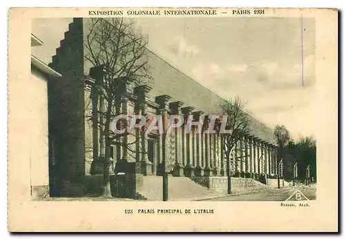 Cartes postales Exposition Coloniale Internationale Paris Palais Principal de l'Italie