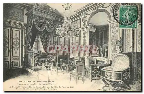 Ansichtskarte AK Palais de Fontainebleau Chambre a coucher de Napoleon I