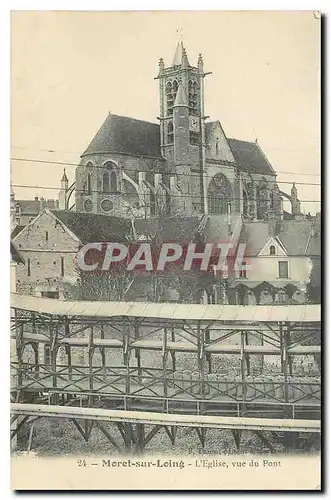 Cartes postales Moret sur Loing l'Eglise vue du Pont