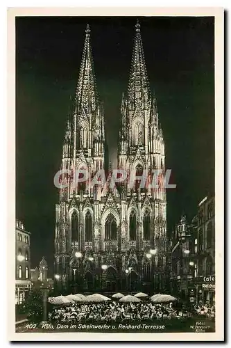 Cartes postales Koln Dom im Scheinwerter Reichard Terrasse