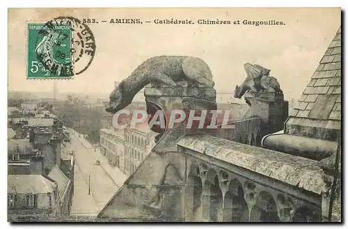 Cartes postales Amiens cathedrale Chimeres et Gargouilles