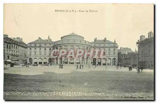 Cartes postales Rennes I et V Place du Theatre