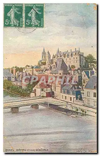 Cartes postales Loches Chateau et vue Generale