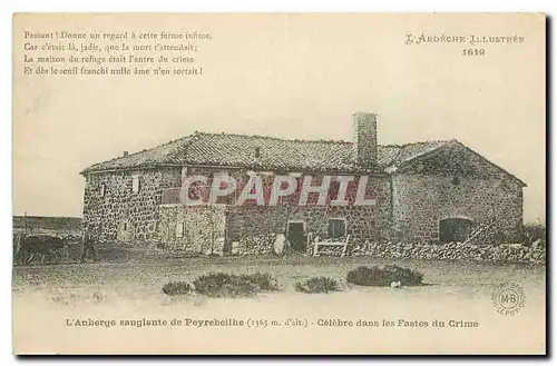 Cartes postales l'Auberge sanglante de Peyrebeilhe Celebre dans les Fastes du Crime