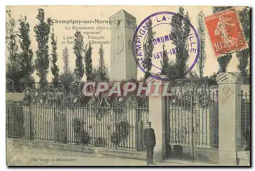 Cartes postales Champigny sur Marne Le Monument reposent Francais  Militaria