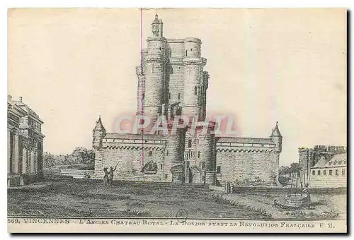 Cartes postales Vincennes L'Ancien Chateau Royal Le Donjon avant la Revolution Francaise