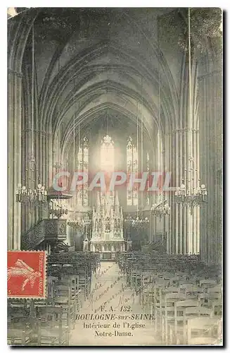 Cartes postales Boulogne sur Seine Interieur de l'Eglise Notre Dame