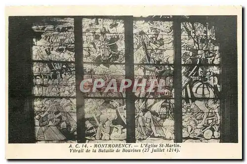 Cartes postales Montmorency L'Eglise St Martin Vitrail de la Bataile de Bouvines