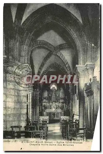 Ansichtskarte AK Saint Maur Seine Eglise saint Nicolas Chapelle Notre dame des Miracles