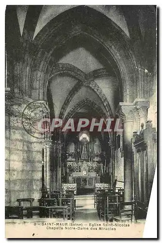 Cartes postales Saint Maur Seine Eglise saint Nicolas Chapelle Notre dame des Miracles