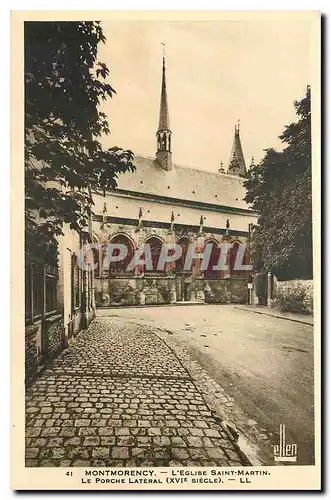 Ansichtskarte AK Montmorency L'Eglise saint Martin Le Porche Lateral