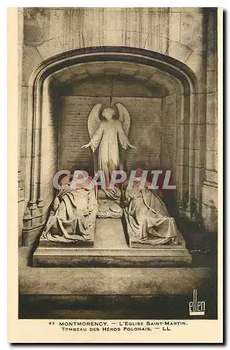 Cartes postales Montmorency l'Eglise Saint Martin Tombeau des Heros Polonais