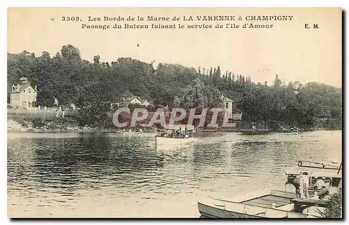 Ansichtskarte AK Les bords de la Marne de la Varenne a Champigny Passage du Bateau faisant le service de l'Ile d'