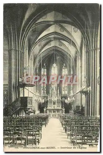 Cartes postales Boulogne sur Seine Interieur de l'Eglise