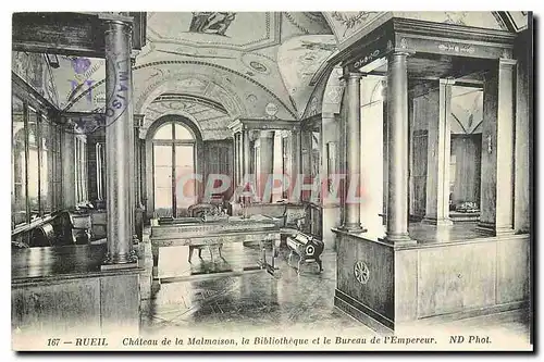 Cartes postales Rueil Chateau de la Malmaison la Bibliotheque et le Bureau de l'Emperieur