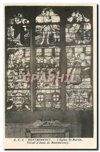 Cartes postales Montmorency l'Eglise St Martin Vitrait d'Anne de Montmorency