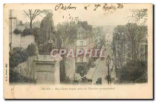 Cartes postales Blois Rue Denis Papin prise de l'Escalier monumental