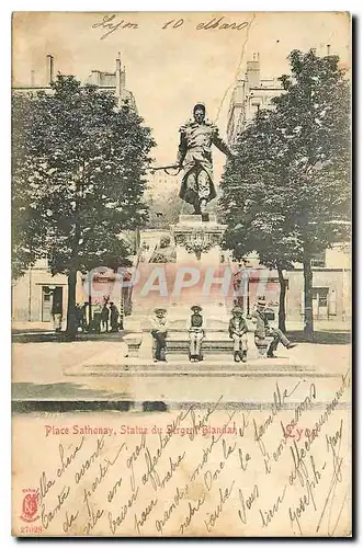 Cartes postales Place Sathonay Statue du Sergent Blandan Lyon