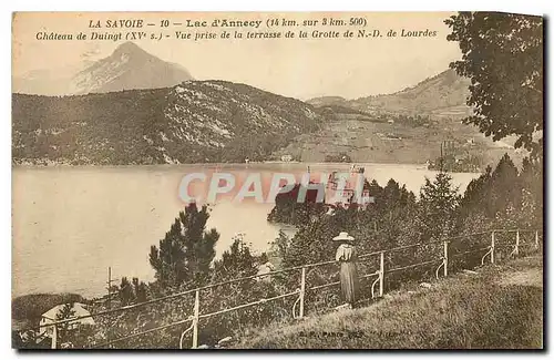 Cartes postales La Savoie Lac d'Annecy Chateau de Duingt Vue prise de la terrasse de la Grotte de N D de Lourdes