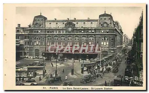 Cartes postales Paris La Gare Saint Lazare